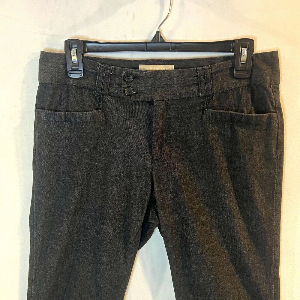 Banana Republic Women’s Dress Pants Gray Twill Stretch Straight Leg Size 6